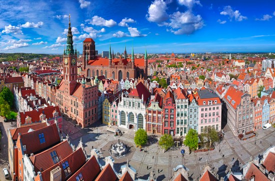 Panorama di Danzica in Polonia