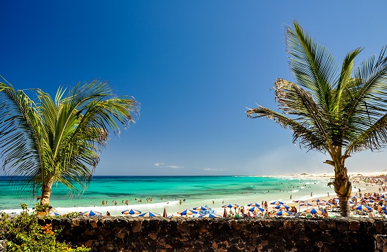 Stunning,View,Of,Corralejo,Beach,(grandes,Playas,De,Corralejo),On
