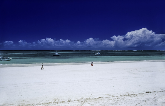 Kenya, Indian ocean, Malindi, view of the beach (FILM SCAN)